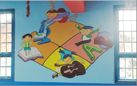 洛川幼儿园墙体手绘